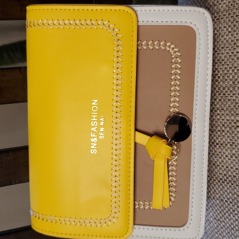 Two tone Brown and Yellow crossbody bag
